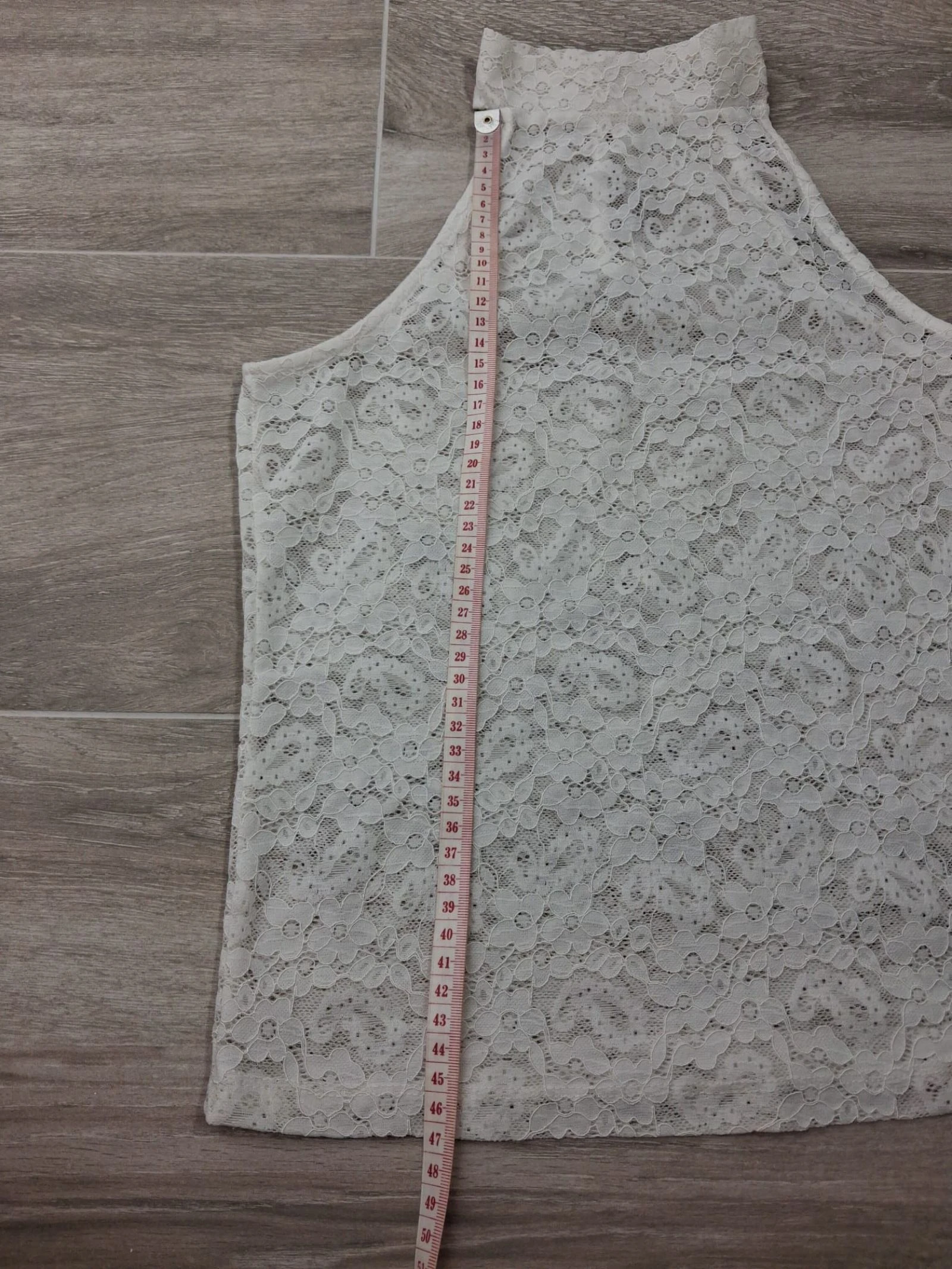 Top Stradivarius dentelle florale blanche col roulé taille S – photo 8